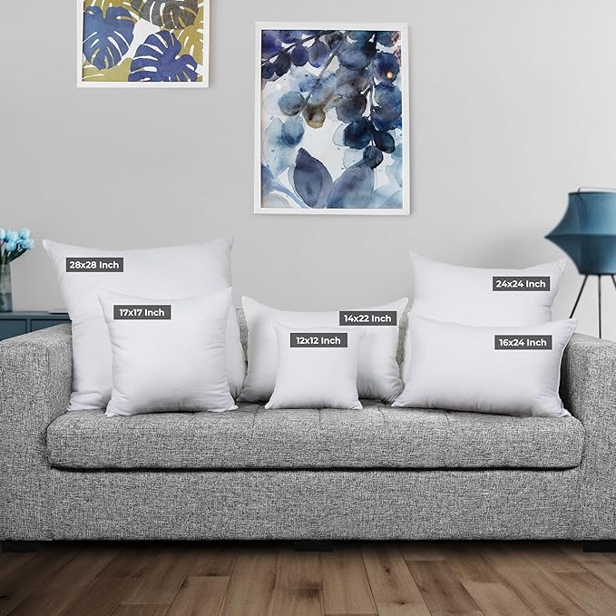 Utopia Bedding Throw Pillows Insert (Pack of 2, White) - 28 x 28 Inches Bed and Couch Pillows - Indoor Decorative Pillow