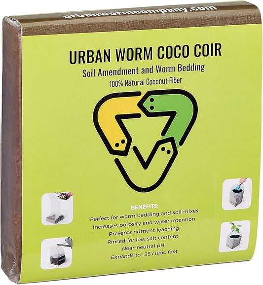 Urban Worm Coco Coir Soil Amendment and Bedding