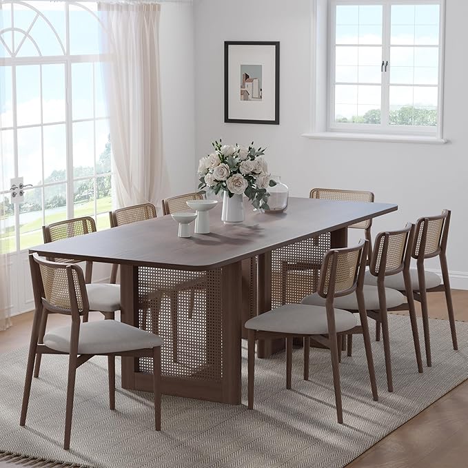 Casaphoria 67" Dining Table, Modern Kitchen Table for 4-6, Farmhouse Style with Rectangular Top & V Shape Legs, Easy Assembly for Living Room, Kitchen, Bar, Walnut