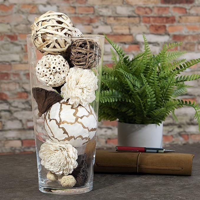 ANDALUCA Natural Tones Vase & Bowl Filler Decorative Balls (Natural Orbs)