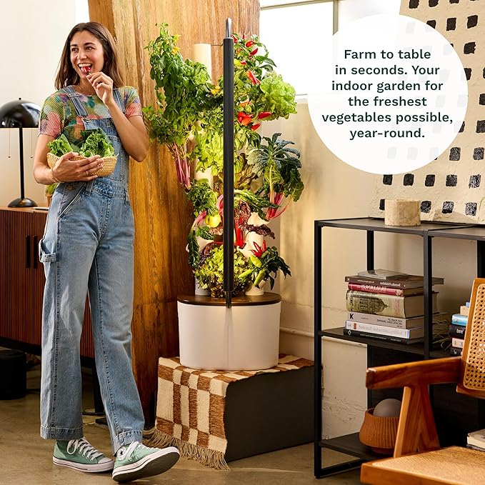 Gardyn Studio Vertical Hydroponics Growing System Kit - 16 Non-GMO Plants, Herbs, Vegetables - Tower Garden - Hydroponic Herb Garden Planter Indoor Kit - Indoor Gardening System with LED Grow Lights