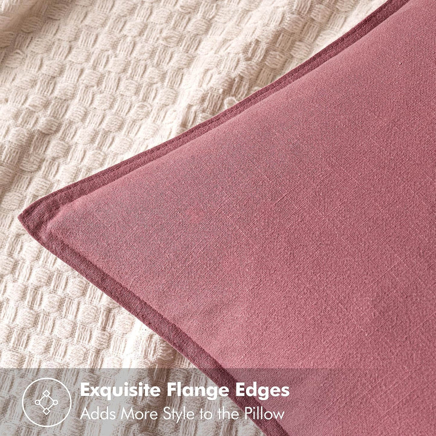 MIULEE Decorative Linen Pillow Covers 18x18 Inch Cranberry Red Boho Farmhouse Neutral Couch Throw Pillows for Bed Pack of 2 Accent Modern Pillowcase Sofa Livingroom Home Decor