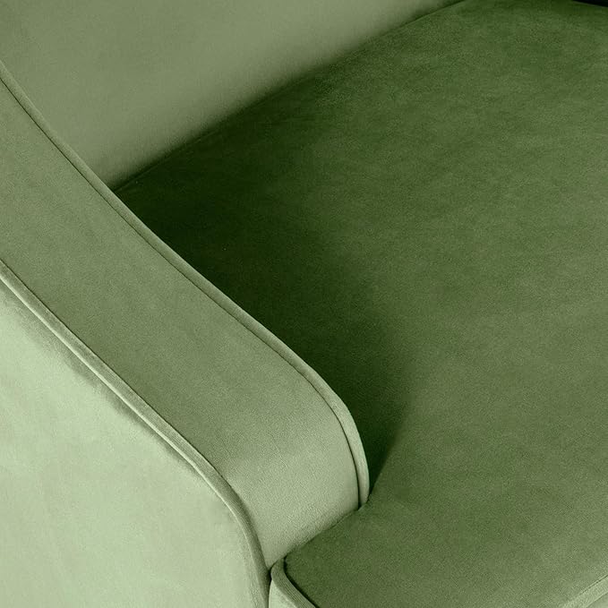 HomePop Velvet Swoop Arm Living-Room-Chairs, Green Velvet