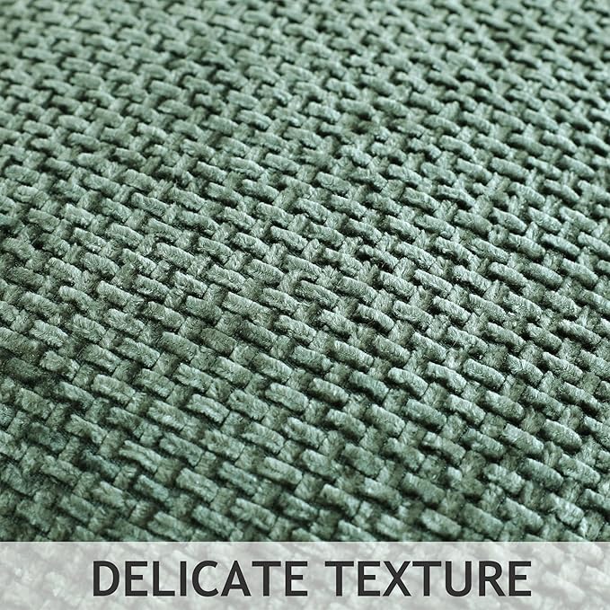 Stellhome Pack of 2 Woven Textured Decorative Throw Pillow Covers Soft Chenille Accent Luxury Cushion Cases for Living Room Couch Bed Sofa Farmhouse Boho Home, 16x16 inch, Hunter Green