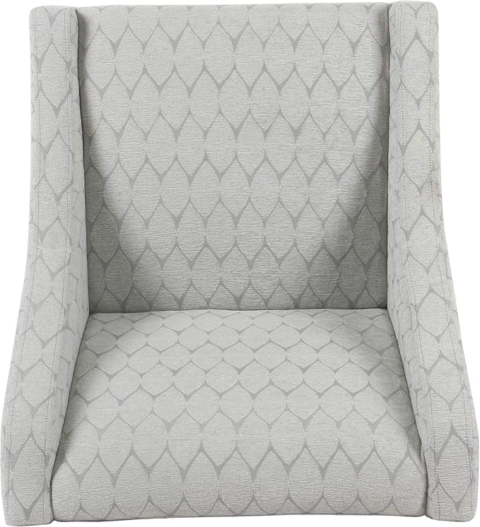 Homepop Home Decor | Upholstered Classic Swoop Arm Accent Chair | Accent Chairs for Living Room & Bedroom | Decorative Home Furniture, Gray Leaf