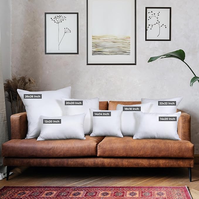 Utopia Bedding Throw Pillows (Set of 6, White), 18 x 18 Inches Pillows for Sofa, Bed and Couch Decorative Stuffer Pillow