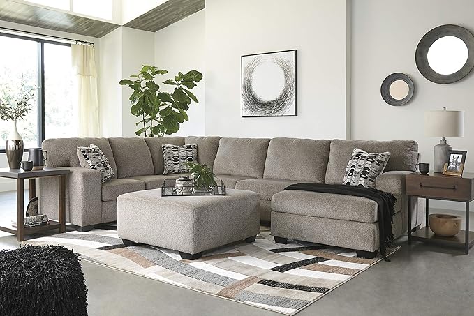 Signature Design by Ashley Ballinasloe Traditiona Square Oversized Ottoman, Beige