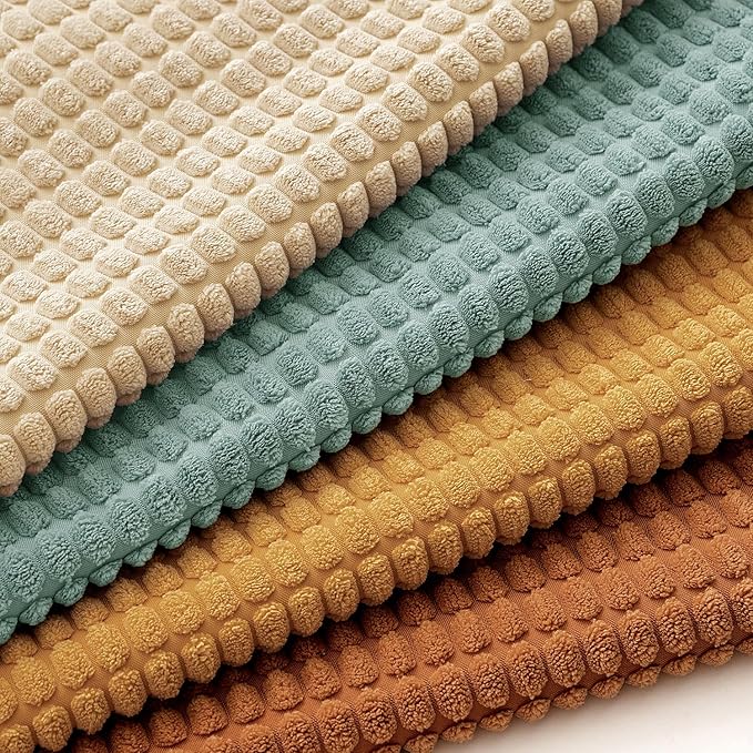 MIULEE Boho Farmhouse Decorative Pillow Covers 24x24 Inch Set of 4 Rustic Modern Fall Home Decor Couch Home Decor Couch Throw Pillows Summer Corduroy Pillowcases for Sofa Living Room Bed Orange/Teal