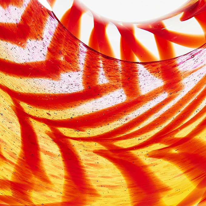 Luxury Lane Hand Blown Abstract Sun Conure Sommerso Art Glass Sculpture for Home Decor 15 inch Tall Centerpiece Table Decoration