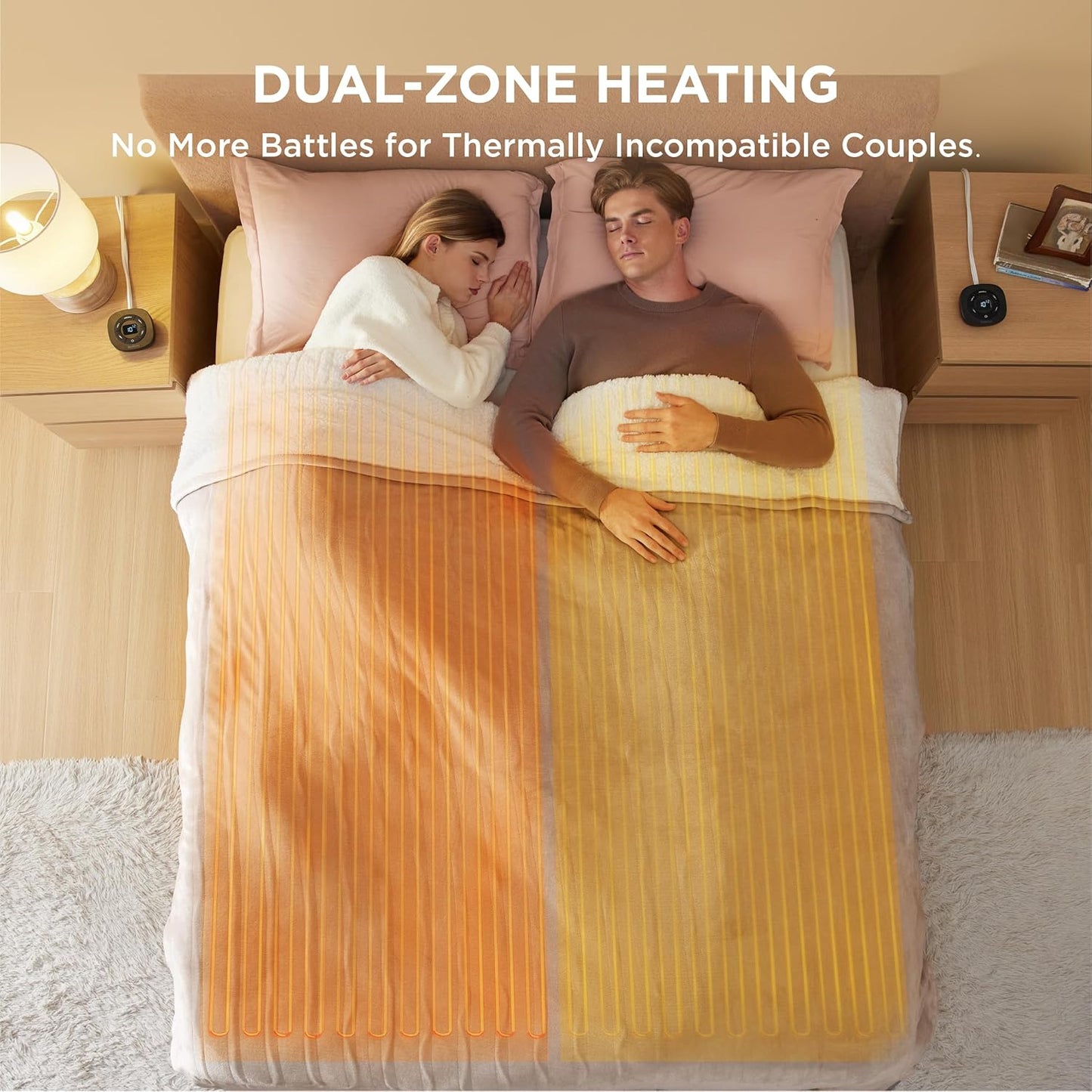 Bedsure Electric Blanket King Size - Dual Control Heated Blanket King Size, Fast Heating with 10 Time Settings & 10 Heat Settings, Warm Gift for Grandma (100x90 inches, Taupe)