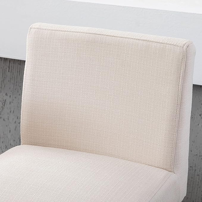 VESCASA Linen 31 inches Bar Height Bar Stools with Padded Back, Modern Upholstered Bar Stool Chairs with Black Metal Frame for Kitchen Island, Pub, Set of 2, Cream