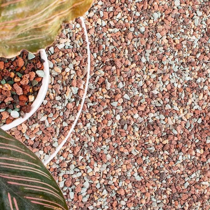18lb Mix Lava Rocks for Plants in Door -Gravel Pebbles for Bonsai Succulent Cactus Potting Soil and Vase Fillers, Fairy Gardening,Top Dressing