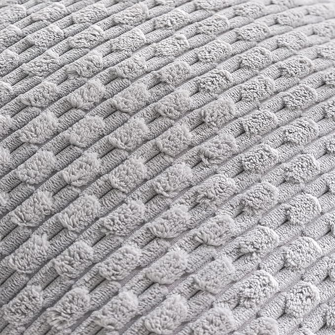 Set of 4 Neutral Decorative Throw Pillow Covers 12x20 Inch Corduroy Pillow Covers for Bed Couch Sofa Living Room Soft Cushion Cases