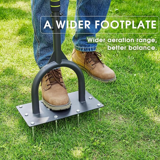 Aerator Lawn Tool for Gardening,42.5 in Manual Lawn Aerators-Easily Assemble Soil Aerator with Longer Spikes & Wider Foot Plate,Yard Aerator for Lawn to Revives Lawn Health