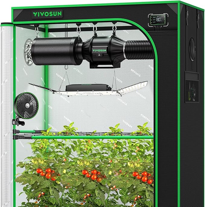VIVOSUN GIY Plus Smart Grow Tent Kit, 4x2ft 2-Plant System, WiFi-Integrated Automatic Grow System with 2000D Mylar Grow Tent, Full-Spectrum Programmable Grow Light, Enhanced Ventilation & Circulation