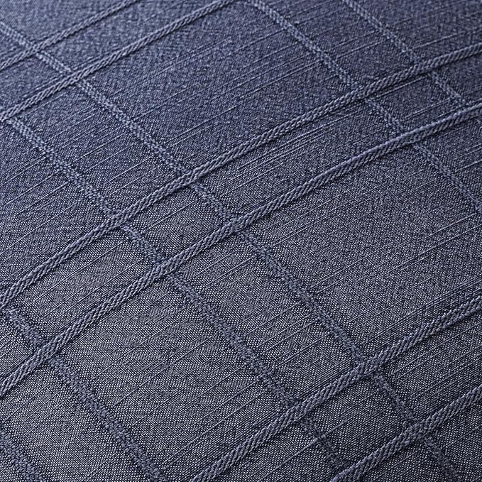 MIULEE Decorative Linen Check Euro Shams Throw Pillow Covers Neutral Farmhouse Vintage Pillow Covers 24x24 Set of 2 Boho Modern Home Decor for Sofa Couch Bedroom Cushion Navy Blue