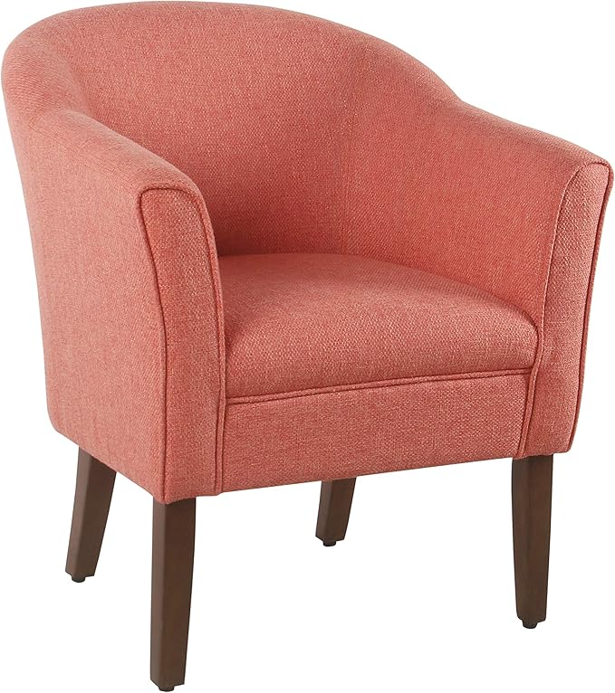 HomePop Barrel Shaped Accent Chair, polyester and wood, Orange