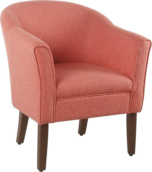 HomePop Barrel Shaped Accent Chair, polyester and wood, Orange