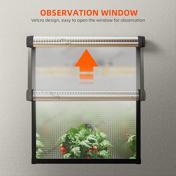 Spider Farmer Pro Series 4.6x2.3x6.6 Grow Tent, 55"x28"x80" with Roll-up Door, Observation Window Floor Tray, 2000D Thicken Mylar Canvas, 4x2 for Hydroponic Indoor Growing for SF2000, SE4500, G4500