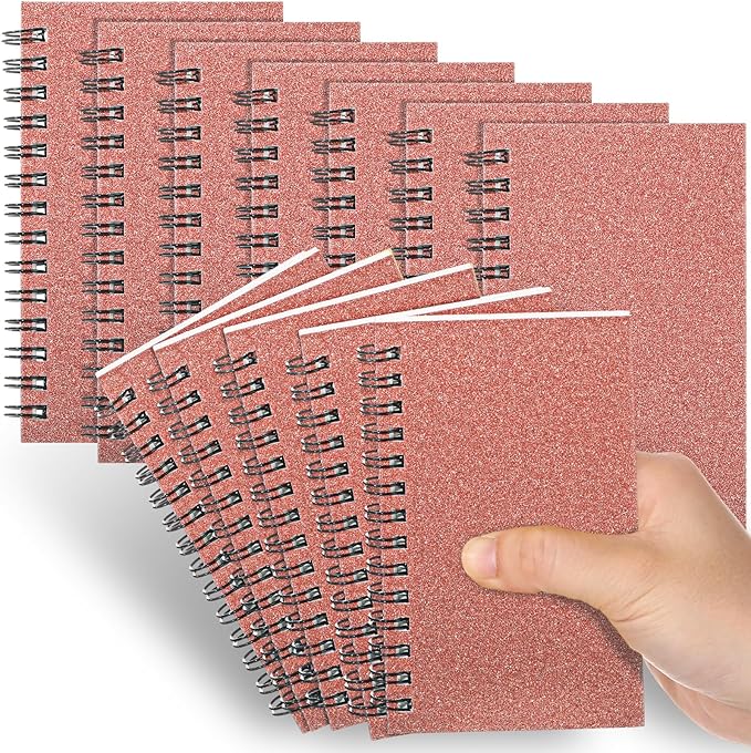 Jutom 18 Pcs Small Spiral Notebooks Memo Pads 3x5 Bulk Small Pocket Notebooks Mini Notepads with Lined Pages Mini Journals for Office Back to School Work Writing Supplies, 120 Pages (Rose Gold)