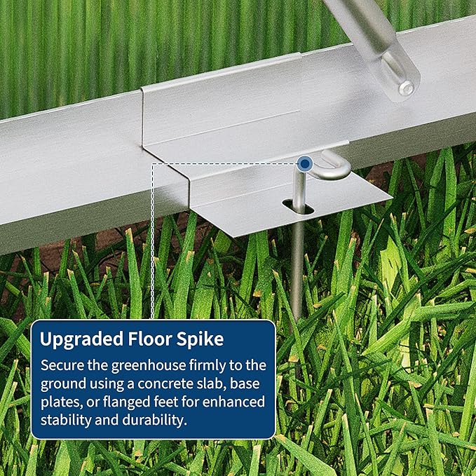 8 x 10 FT Greenhouse, Greenhouses for Outside, Polycarbonate Greenhouse with Aluminum Frame, Lockable Door and Ajustable Roof Vent for Backyard, Green Houses for Outside Garden Backyard, Patio