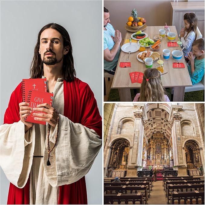 Christian Prayer Journal Spiral Red Notebooks Bulk with Pens- Small Notepads (4.13”x5.43”) - inspirational gifts for women, Church Members & Bible Study Groups (30 Sets Red)