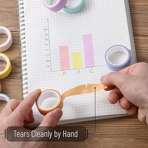 Mr. Pen- Washi Tape Set, 10 Pack, Decorative Tape, Washi Tapes, Colored Tape, Scrapbook Tape, Scrapbook Washi Tape for Journaling, Craft Tape, Washy Tape, Washy-Tape