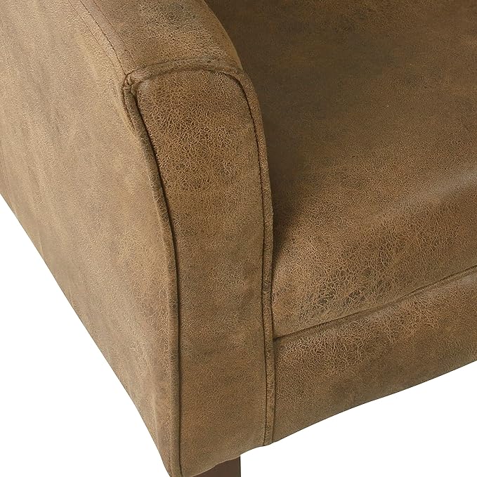 HomePop Modern Barrel Accent Chair, Brown