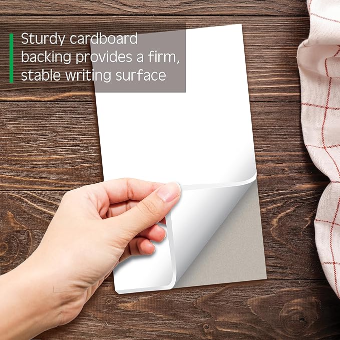 Better Office Products Blank Scratch Note Pads, 4" x 6" Pads, Server Notepads, 50 Sheets per Pad, Memo Pads, Gummed Binding for Easy Tear-off (10 Pack)