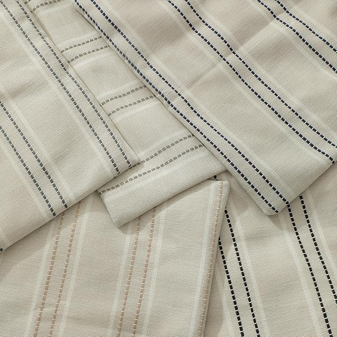 Hckot Throw Pillow Covers 20x20 Set of 2 Striped Pillow Covers Textured Linen Decorative Pillows Square Cushion Covers for Sofa Couch Bed Living Room Farmhouse Decor,Greyish Green