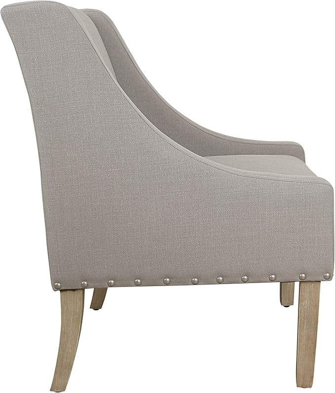 Homepop Home Decor | Upholstered Classic Swoop Arm Accent Chair | Accent Chairs for Living Room & Bedroom | Decorative Home Furniture, Sand Dune