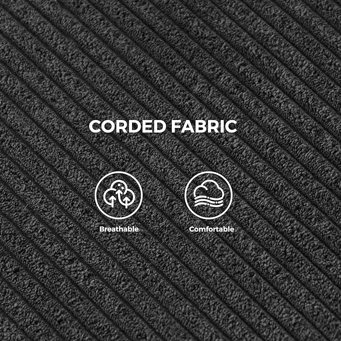 MAXYOYO Modern Accent Chair, Comfy Living Room Chair with Metal Frame Wooden Armrest, Upholstered Armchair with Soft Cushion for Bedroom Balcony Lounge Reading Room, Dark Grey