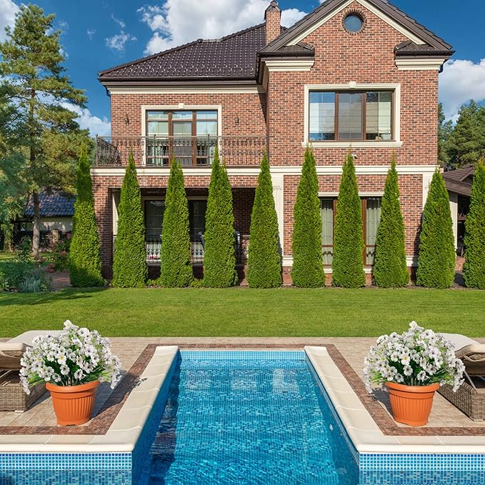 15 Bundles Artificial Flowers Fake Silk Flowers Outdoor UV Resistant Faux Flowers Plastic Fabric Greenery Plants for Hanging Planter Kitchen Home Office Wedding Garden Decoration (White)…