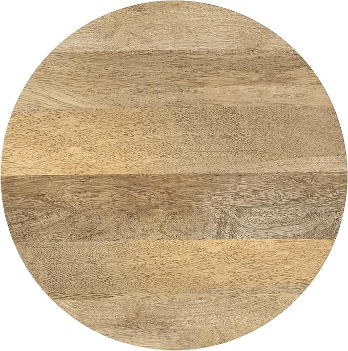 SIMPLIHOME Demy 20 inch Wide Tall Side Table in Natural Solid Mango Wood/Black Metal, Slim Round Accent Table for Living Room, Bedroom, or Entryway, Industrial Style Assembled