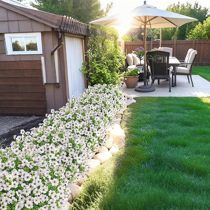 20 Bundles Artificial Flowers for Outdoors Decoration Fake Silk Flowers UV Resistant Faux Plants Artificial Daisy Eucalyptus for Spring Summer Garden Yard Porch Window Home Decor, White