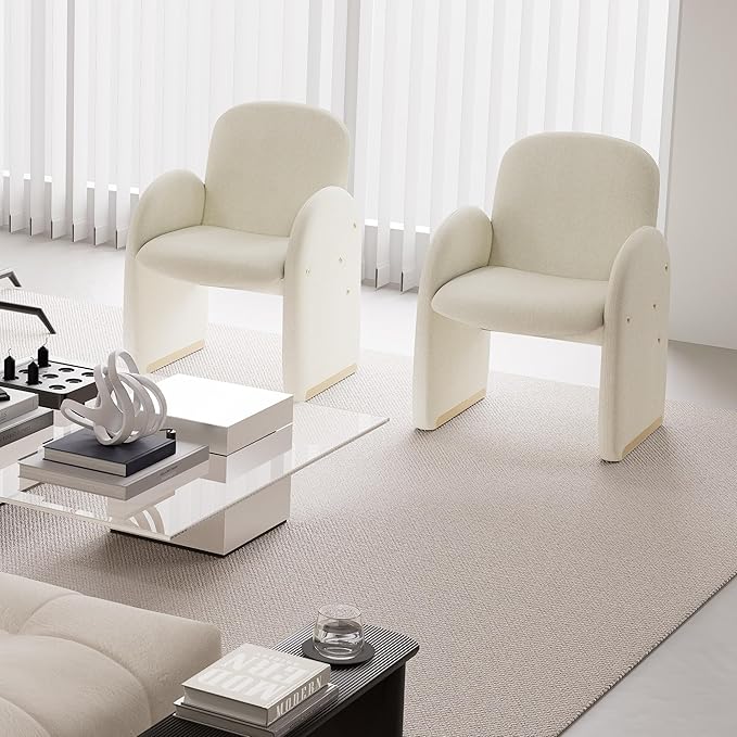 YOUTASTE Oversized Mohair Accent Chair for Living Room & Bedroom, Mid-Century Modern Armchair with Wood Frame & Gold Legs, Comfy Upholstered Single Sofa, Beige