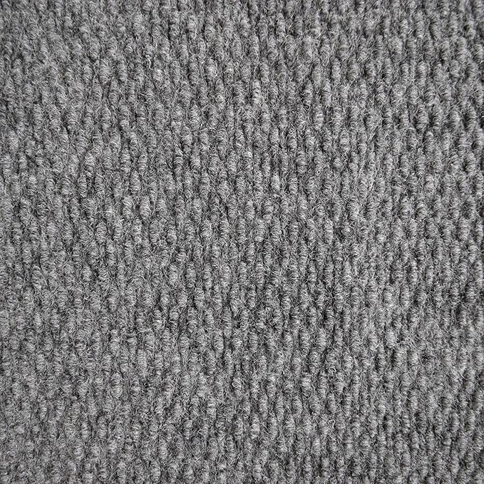 iCustomRug Spartan Weather Warrior Indoor/Outdoor Utility Berber Loop Carpet Runner with Non-Slip Thermoplastic Rubber Backing, 3ft X 6ft in Grey