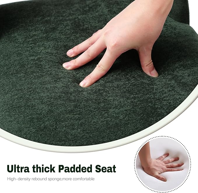 Counter Height Bar Stool for Kitchen Counter Modern Bar Chair with Back for Kitchen Island with Upholstered Fabric Seat and Metal Frame, Green, 26 Inch