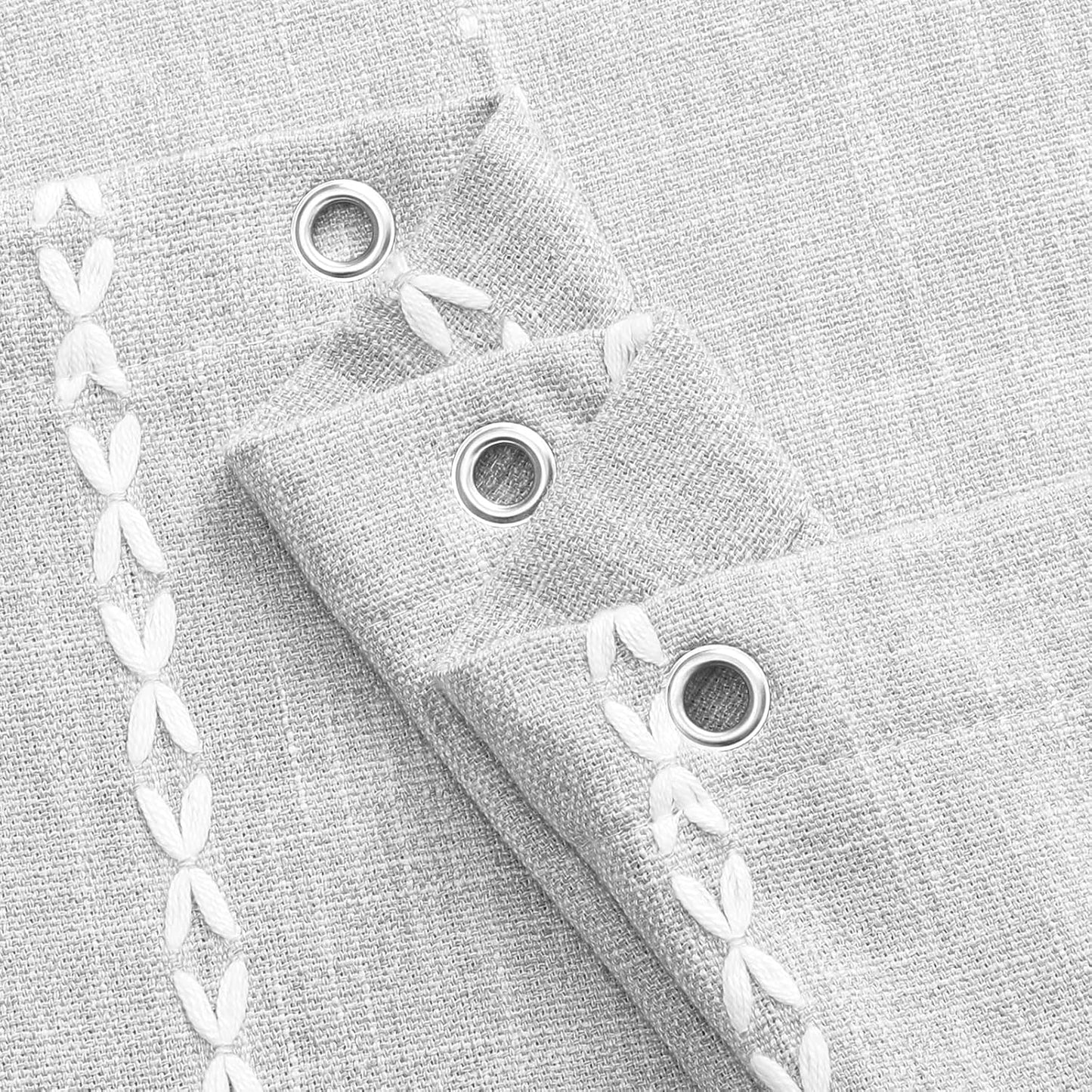 MitoVilla Boho Farmhouse Shower Curtains for Modern Farmhouse Bathroom Decor, Grey Country Thick Polyester Linen Fabric Shower Curtain, Rustic Tassel Cloth Shower Curtain, 72 x 72, Light Grey