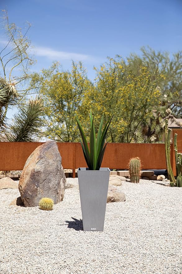 Veradek V-Resin Indoor/Outdoor Taper Planter (26 inch, Grey)