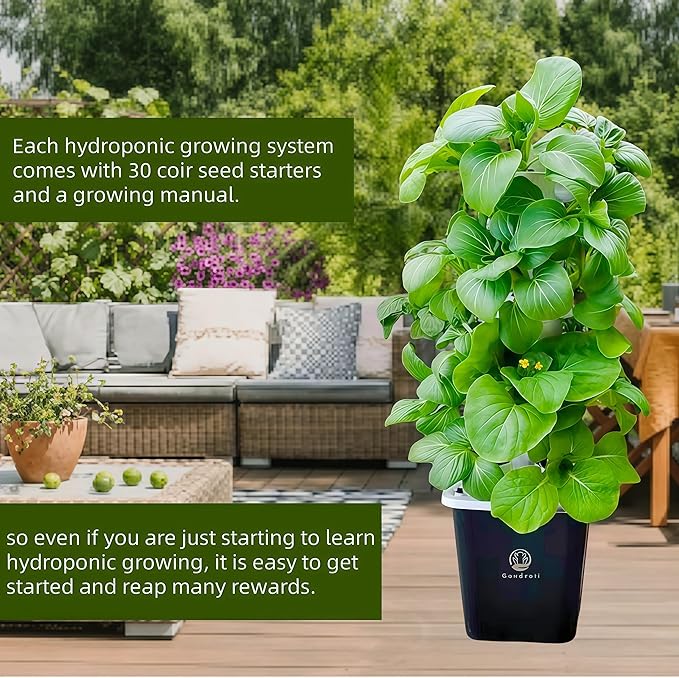 Hydroponic Growing System,Hydroponic Vertical Garden,Indoor Smart hydroponic Vegetable System, 30 Pods,Plant Germination kit with Pump System, Auto Timer, Beginner kit