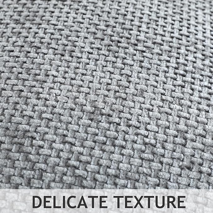 Stellhome Pack of 2 Woven Textured Decorative Throw Pillow Covers Soft Chenille Accent Luxury Cushion Cases for Living Room Couch Bed Sofa Farmhouse Boho Home, 20x20 inch, Grey