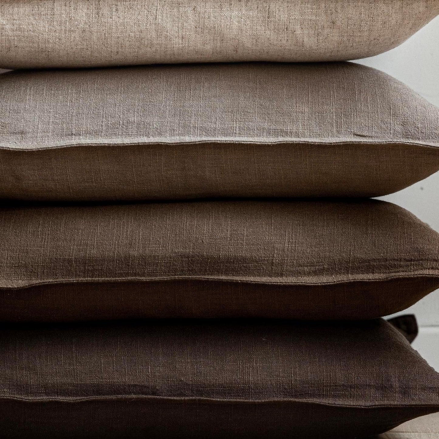 Foindtower Set of 2, Decorative Linen Soild Throw Pillow Covers Soft Accent Euro Cushion Case Farmhouse Neutral Pillowcase for Chair Couch Sofa Bedroom Living Room Home Decor 16 x 16 Inch Brown Tan