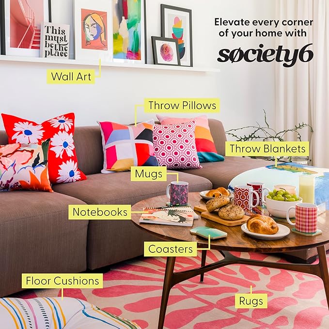 Society6 Birds and Snakes Throw Pillow Insert-Home Decor by Burcu Korkmazyurek, 18" x 18"