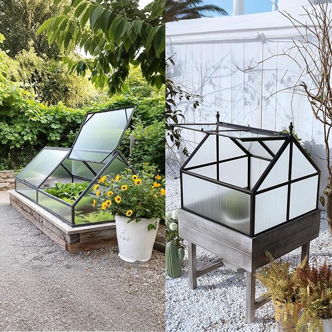 14PCS 4' X 2' X 0.32'' Polycarbonate Greenhouse Panels, Waterproof UV Protected Clear Polycarbonate Sheets Three-Layer Honeycomb Roof Panels, Corrugated Plastic Roofing Panels for Greenhouse