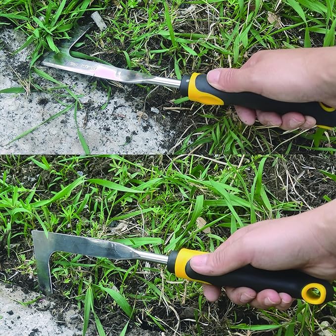 Weed Puller Tool, 3 Pack Stainless Steel Manual Hand Weeder Tool, Patio Crack Weeder, Moss Remover, Crevice Weeding Digger Tools, Uprooting Weeding Tools for Planting and Gardening