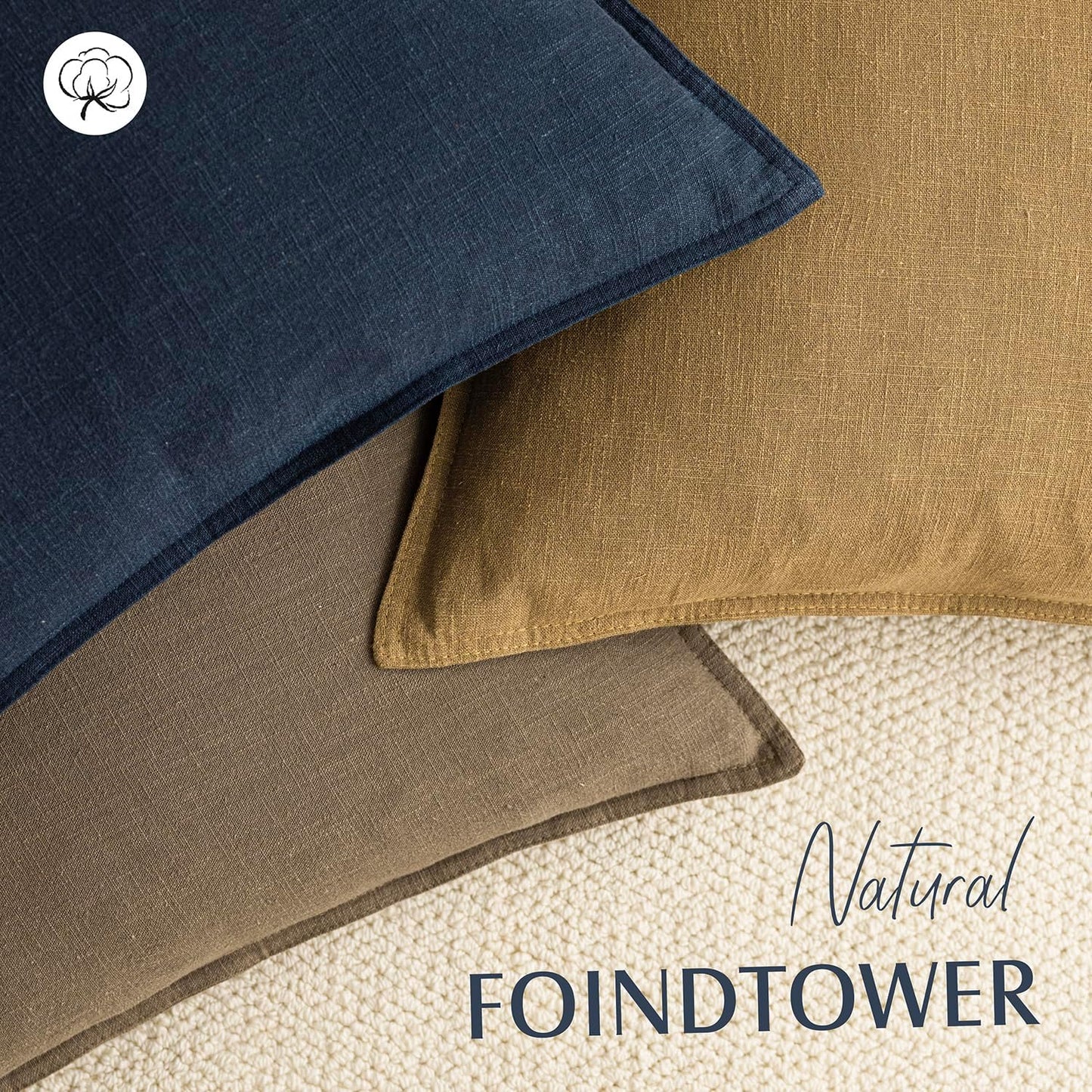 Foindtower Pack of 2, Decorative Linen Soild Throw Pillow Covers Soft Accent Lumbar Cushion Case Boho Farmhouse Pillowcase for Couch Sofa Bedroom Living Room Home Decor 12 x 20 Inch Honey Mustard