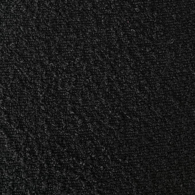 24'' Boucle Bar Stools Set of 3, Black Bar Stools with Backs, Counter Height Bar Height Stools for Kitchen Island, Upholstered Bar Chairs with Gold Legs