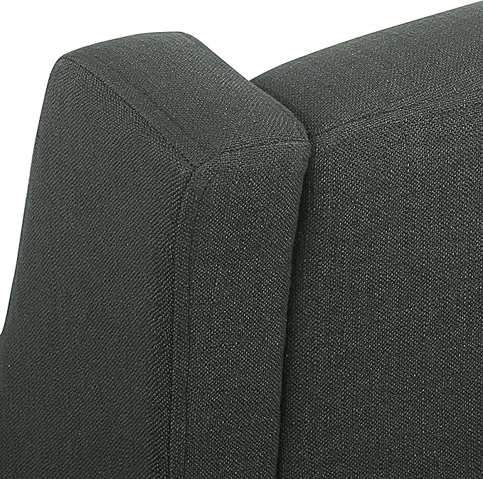 Homepop Home Decor | Upholstered Classic Swoop Arm Accent Chair | Accent Chairs for Living Room & Bedroom | Decorative Home Furniture, Dark Charcoal