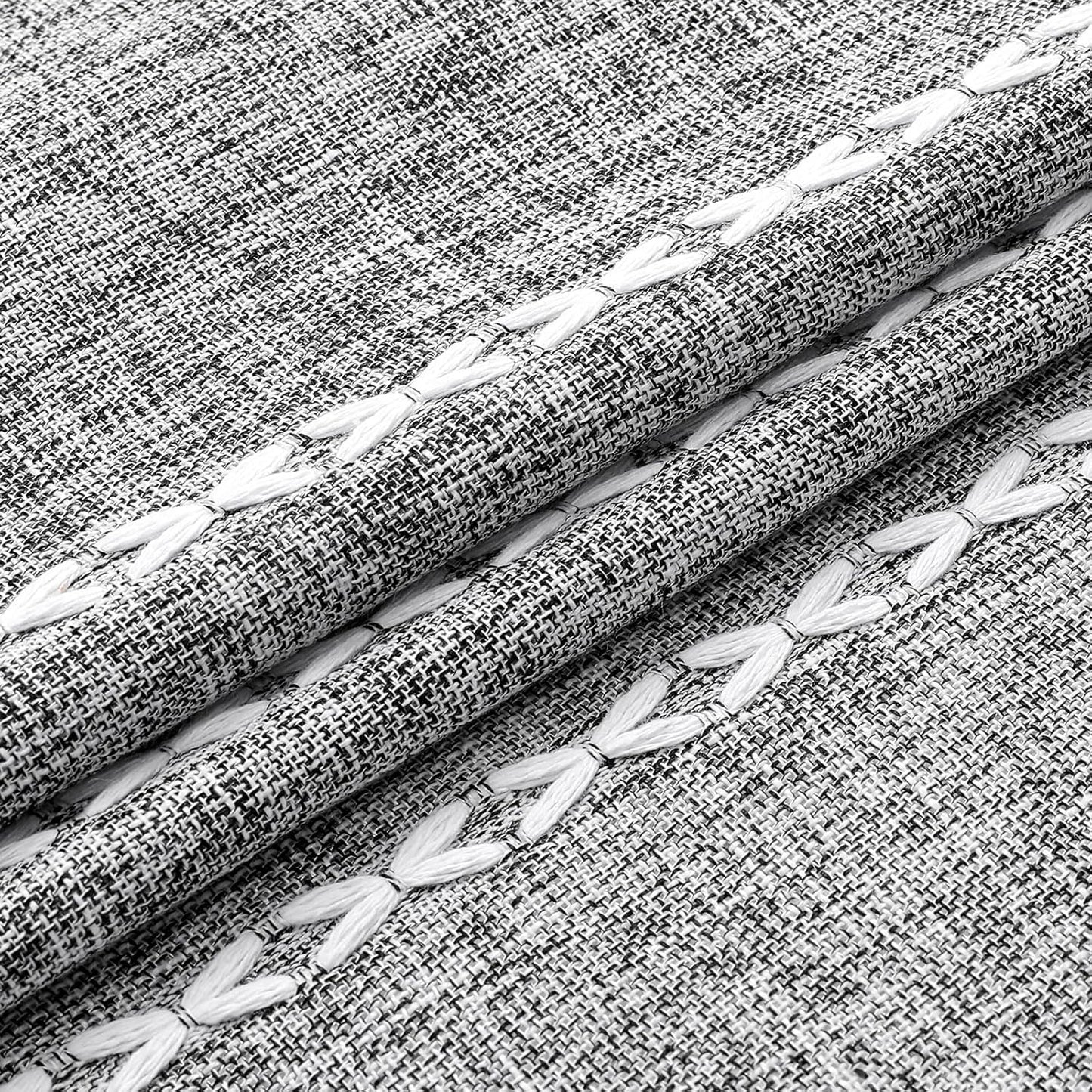 MitoVilla Dark Grey Boho Small Stall Shower Curtain Set 36 x 72, Half Size Narrow Polyester Linen Fabric Shower Curtains for Farmhouse Bathroom Decor, Charcoal Grey